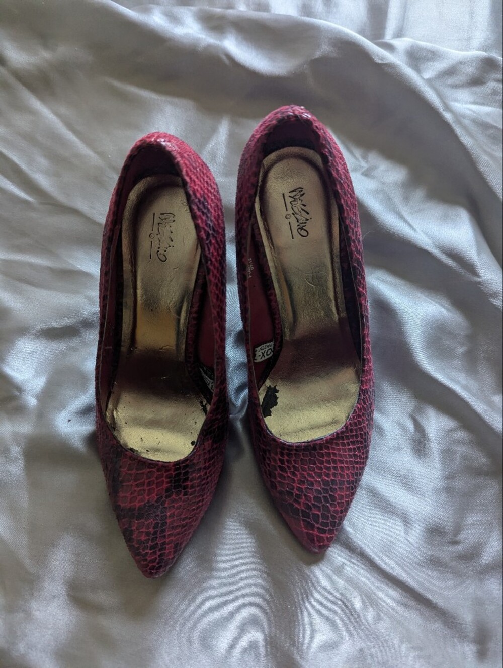 Mossimo Supply Co. Red Snake-Print High Heel Pumps